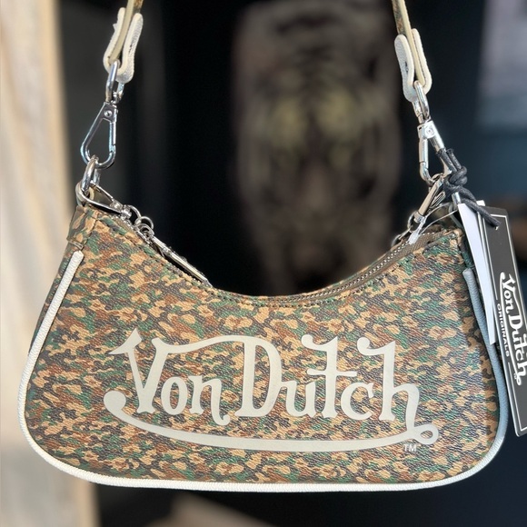 💚🤎VON DUTCH GREEN CAMO SHOULDER BAG💚🤎NWT - Picture 12 of 16